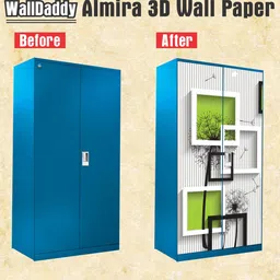 WallDaddy White & Green Printed Wardrobe Stickers image 4
