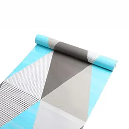 Asian royal Grey & Blue 3D Printed Self Adhesive Wall Sticker image 3