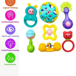 ADKD Infants Pack Of 7 Baby Rattle Set image 4