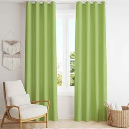 parda online Light Green Polyster Solid 9ft Blackout Eyelet Window/Door (1 Pc) image 1