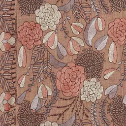 Pashmoda Women Beige & Grey Embroidered Woolen Shawl image 4