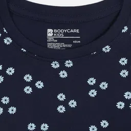 Bodycare Kids Girls Pack of 2 Red & Navy Blue Printed Round Neck Antimicrobial T-shirt image 5