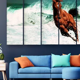 Casperme Brown & White 5 Pieces Modern Art Big Wall Painting-image-69