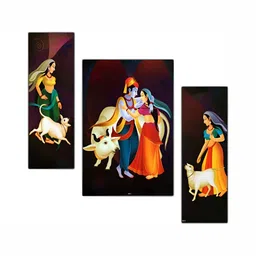 PnF White & Black 3 Pieces Paper Religious Painting Wall Art image 1