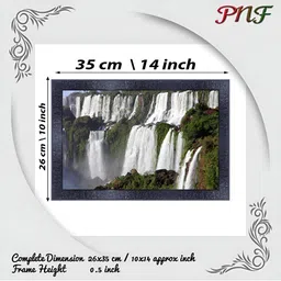 PnF Black & Green Waterfall Wooden Painting Wall Art image 2