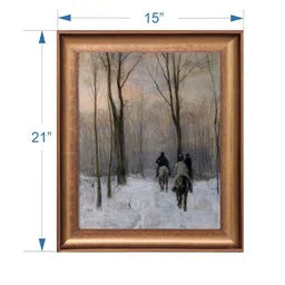 THE VINTAGE ARTISTRY Black & Brown Vintage European Winter Printed Framed Wall Painting image 5