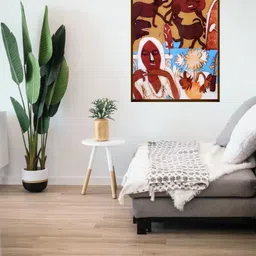 The Art House Brown & Blue Abstract Wall Paintings-picture-20