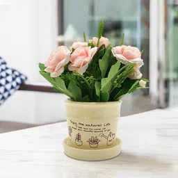 Art Street Pink Decorative Artificial Flower With Pot-image-22