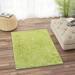imperial knots Green Polyester 36 x 24 Inches Shaggy Floor Runner image 1