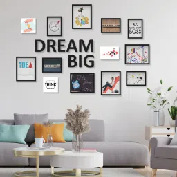 random Dream Big Plaque (Set Of 10) Black MDF Collage Photo Frames image 1