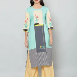 DEGE Women Multicoloured Geometric Printed Maternity Kurta-image-11