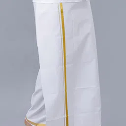 Ramraj Men  Zari Border Pure Cotton Dhotis image 5