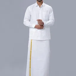 Ramraj Men  Zari Border Pure Cotton Dhotis image 2