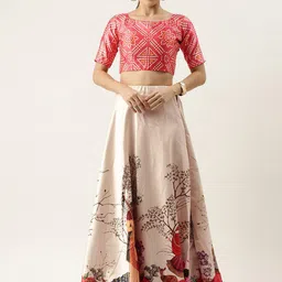 Kaizen TEXO FAB Printed Semi-Stitched Lehenga & Unstitched-picture-32