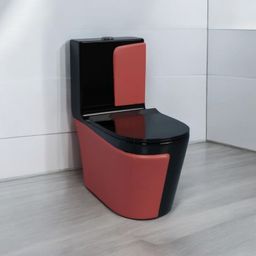 d o t Premium Quality C020 Premium Quality Shining Black commode with Red Matt Finish and Round Flush Western Commode-picture-35
