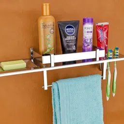 istar Stainless Steel Bathroom Rack towel holder towel rod napkin holder (18 inch Long, 6 inch Wide, Steel Color) SILVER Towel Holder-picture-29