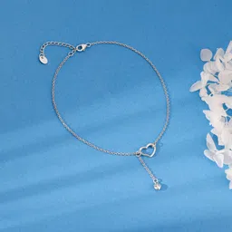 giva Sterling Silver Heart melting Anklet(Single) Adjustable Anklet Sterling Silver Toe Anklet-picture-26
