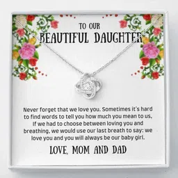 rakva Daughter Necklace, To our daughter necklace gift never forget necklace Zircon Silver Pendant Set-picture-36