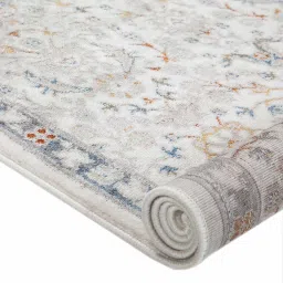 sapana carpet-mats Cream & Grey Abstract Polyester 6 x 9 Feet Machine Made Carpet image 5