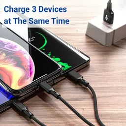 G2L 3-in-1 Cable 1 m USB Phone Cable Charging Cable 3 in 1 Multi USB Cable Multiple Charger Fast Charging Cord Compatible with all Smartphones image 5