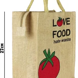 areca international Multipurpose Unisex Jute Lunch bag |Tiffin Bag |Tote Bag | Jute Bag Waterproof Lunch Bag image 4