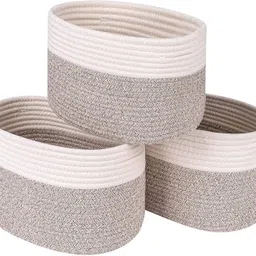 ahf Cotton Cotton Rope Storage Basket Set of 3 - Cream & Beige Storage Basket-picture-16