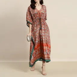 shae by sassafras Women Kaftan Orange Ankle Length Dress-picture-11