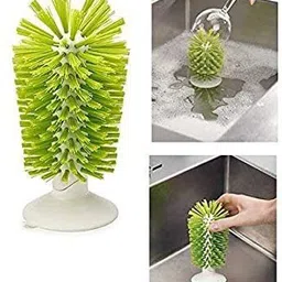 gracy mart Sink Suction Cup Wine Glasses Base Cleaning Brush Bottle Glass Wine Cup Brush Kitchen Cleaning image 4