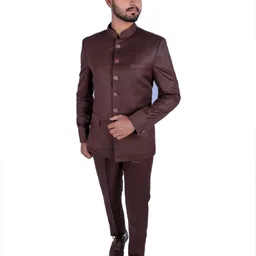 evauke Men jodpuri bandhgala Solid Suit image 1