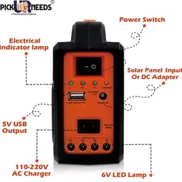 daily needs shop Emergency Rechargeable Inverter With 3LED Bulb USB Charging Port And Solar Panel 6 hrs Lantern Emergency Light image 4