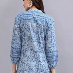 aavira Casual Regular Sleeves Printed Women Blue Top image 1