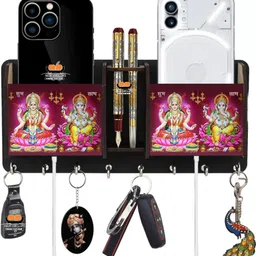 heritagecrafts Laxmi Ganesh 2 Pocket Mobile and Pen holder Wood Key Holder-picture-15