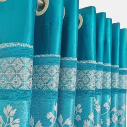 cozy leaf 152 cm (5 ft) Window Polyester Semi Transparent Curtain (Pack Of 2) image 2