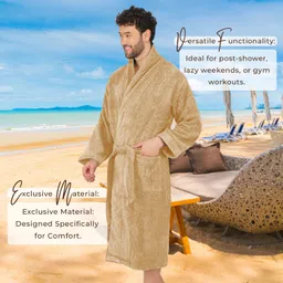 rangoli Beige Large Bath Robe image 4