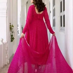 vanray fashion Georgette Stitched Anarkali Gown image 2