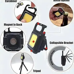 paryavaran COB RECHARGABLE KEYCHAIN LIGHT LED Spot Light (Black) 0 W 5 cm Tube Light image 5