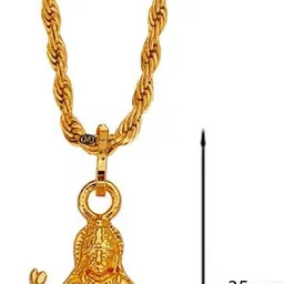 shiv jagdamba Religious Lord Goddess Maa Durga Jay Mata Di Gold Brass Rope Chain Pendant Brass Pendant image 2