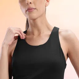 hrx by hrithik roshan Women Solid Racerback Polyester Black T-Shirt image 2