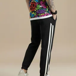 dockstreet Men Striped White Track Pants image 5