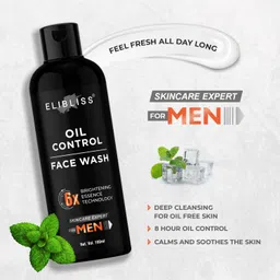 elibliss Oil Control for Men with 6x Brightening Essence Technology – Deep Cleansing Formula for Clear, Fresh & Shine-Free Skin – Skincare Expert for Men Face Wash image 4