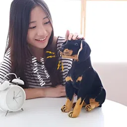 tickles Musical Rottweiler Dog With Barking Sound Bow-Wow Plush Animal Toy - 25 cm-picture-38