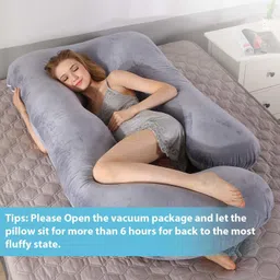 ozly ultra soft j shaped pillow Microfibre, Polyester Fibre Solid Pregnancy Pillow Pack of 1 image 4