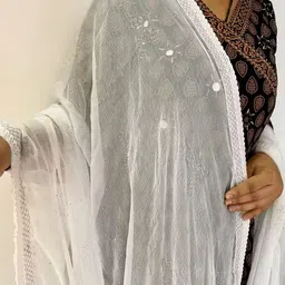 rang Chiffon Embellished Red, Beige, Yellow Women Dupatta image 2