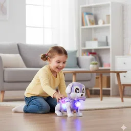toyozilla Dancing Robot Dog Toy with LED Lights & Music | Smart Walking Puppy with Bone image 3