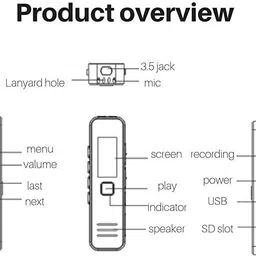 Inext Small Mini Voice Activated Audio Recorder Hidden | Long time Storage Capacity 256 MB Voice Recorder image 4