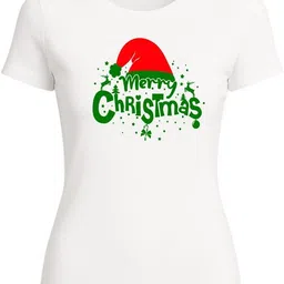 rainbowteess Women Printed Round Neck Cotton Blend White T-Shirt image 3