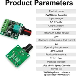 avisri 2 PCS 2A 30W PWM Speed Controller Adjustable Driver Switch Motor Control Electronic Hobby Kit image 4