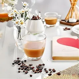 rokery (Pack of 28) Glass Tea and Coffee Cup (Clear, 140 ml) 6 Pieces_New Glass Set Water/Juice Glass image 3
