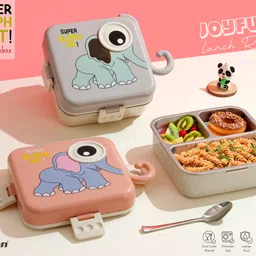 navtan Supar Elephant 6 compartment Stainless steel Lunchbox With Spoon 6 Containers Lunch Box image 4