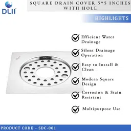 dlii Floor Stainless Steel Push Down Strainer image 2